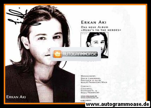 Autogramm Pop | Erkan AKI | 1999 "Here´s To The Heroes" (Columbia)