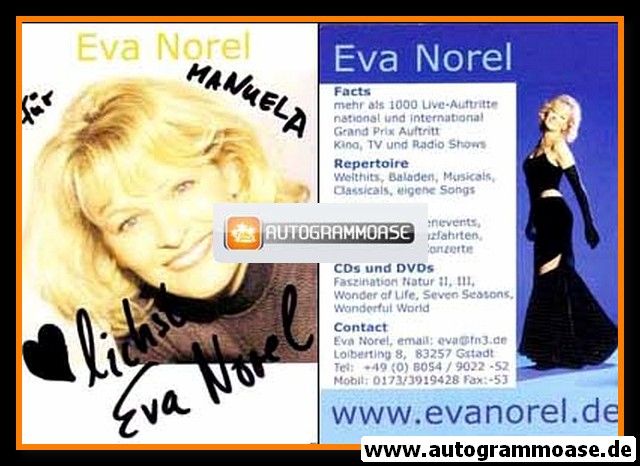 Autogramm Musik | Eva NOREL | 2000er (Portrait Color)