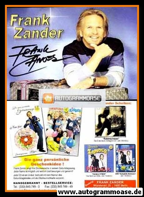 Autogramm Schlager | Frank ZANDER | 2004 "Rabenschwarz" (Portrait Color CD)