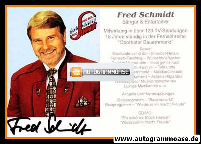 Autogramm Volksmusik | Fred SCHMIDT | 1980er (Portrait Color)