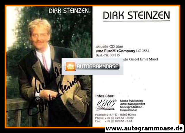 Autogramm Volksmusik | Dirk STEINZEN | 1990er (Portrait Color) EMC