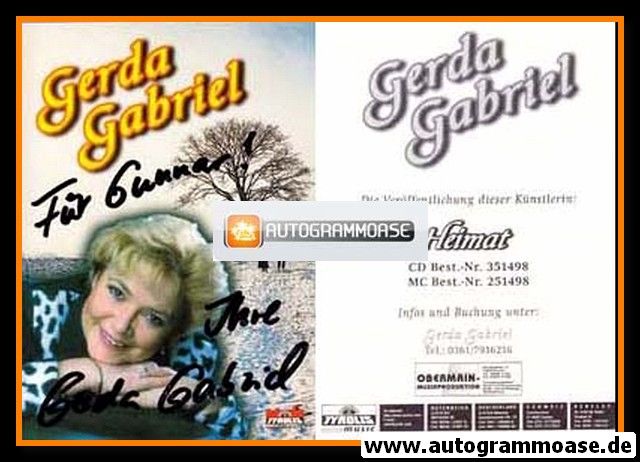 Autogramm Volksmusik | Gerda GABRIEL | 1998 "Heimat" (Tyrolis)
