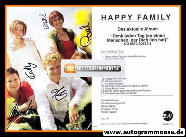 Autogramme Volksmusik | HAPPY FAMILY | 2005 "Denk Jeden Tag" Eastwest