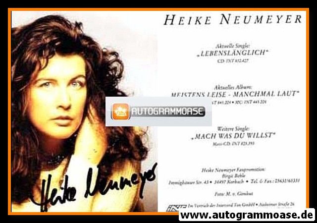 Autogramm Schlager | Heike NEUMEYER | 1994 "Meistens Leise" (Intercord)