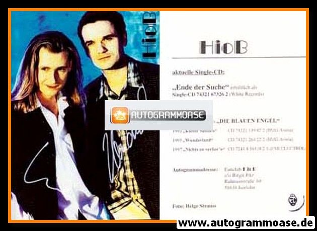 Autogramme Pop | HIOB | 1999 "Ende Der Suche"