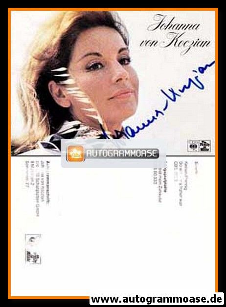 Autogramm Schlager | Johanna VON KOCZIAN | 1974 "Keinen Pfennig" (CBS)