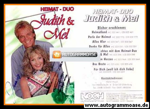 Autogramme Schlager | JUDITH & MEL | 1998 "Für Dich" (Portrait Color Koch)