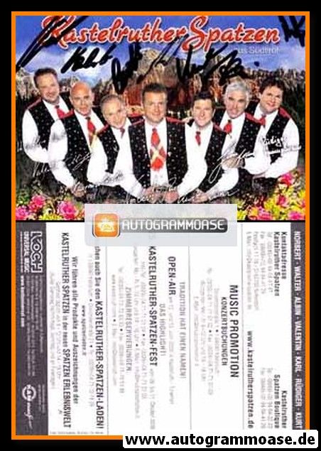 Autogramme Volksmusik | KASTELRUTHER SPATZEN | 2009 (Portrait Color) Koch