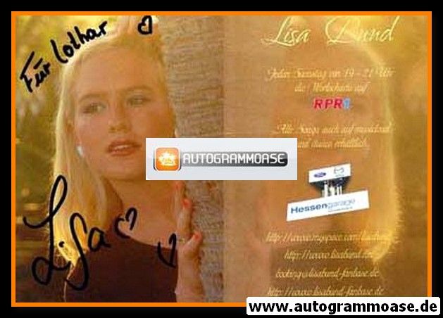 Autogramm Pop | Lisa BUND | 2010er (Portrait Color) RPR1