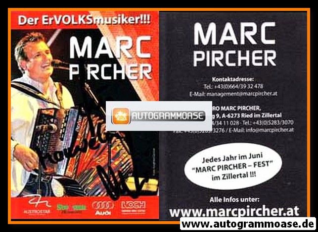 Autogramm Volksmusik | Marc PIRCHER | 2010er (Portrait Color) ErVOLKSmusiker