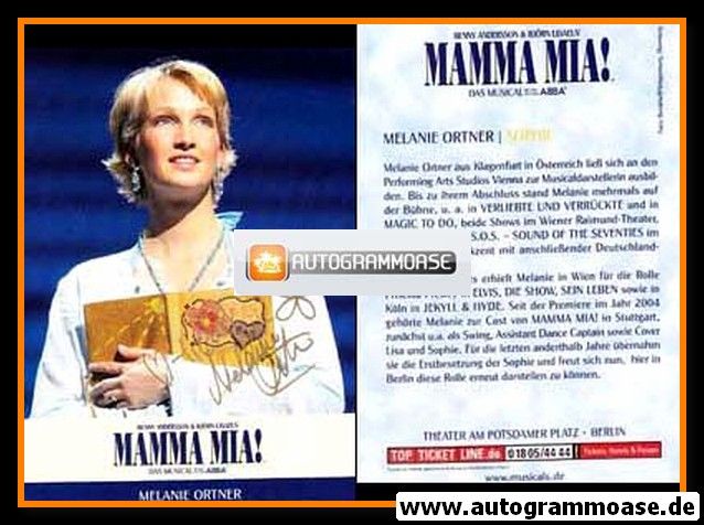 Autogramm Musical | Melanie ORTNER | 2000er "Mamma Mia"