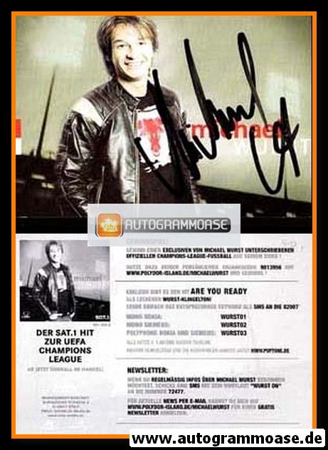Autogramm Pop | Michael WURST | 2003 "Are You Ready" (Kick)