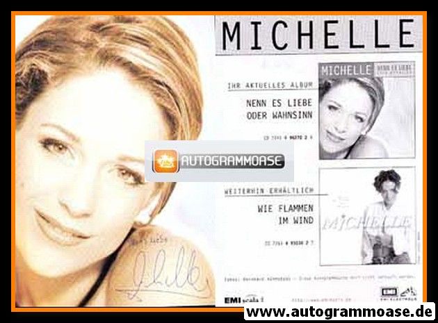 Autogramm Schlager | MICHELLE | 1998 Druck "Nenn Es Liebe" (EMI)