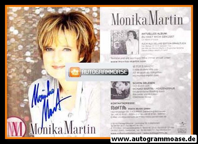 Autogramm Schlager | Monika MARTIN | 2009 "Du Hast Mich Geküsst" (Koch)