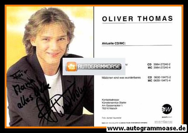 Autogramm Schlager | Oliver THOMAS | 2007 "Sommernachtsgefühl" (Eastwest)