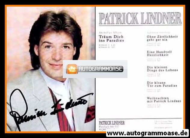 Autogramm Volksmusik | Patrick LINDNER | 1993 "Träum Dich Ins Paradies" (Portrait Color)
