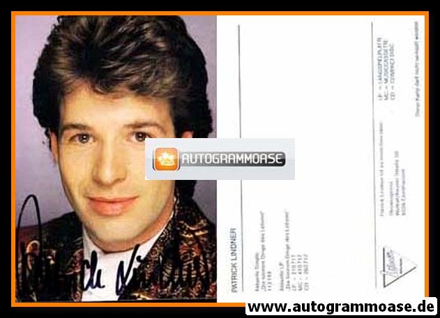 Autogramm Volksmusik | Patrick LINDNER | 1990 "Die Kleinen Dinge" (Portrait Color Luna)