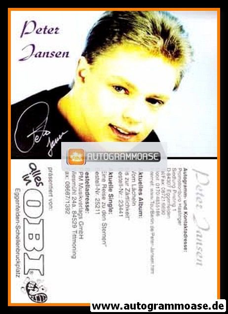 Autogramm Schlager | Peter JANSEN | 1990er "Vom Lächeln Bis Zur Zärtlichkeit" (Portrait Color OBI)