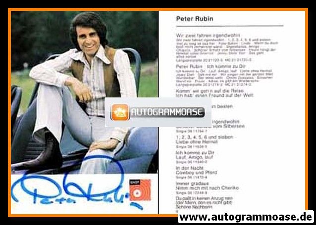 Autogramm Schlager | Peter RUBIN | 1973 "Wir Zwei Fahren Irgendwohin" (Portrait Color BASF)