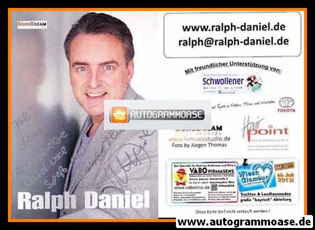 Autogramm Schlager | Ralph DANIEL | 2013 (Portrait Color) SongDream