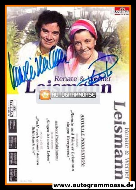 Autogramme Schlager | Renate + Werner LEISMANN | 2003 "Evergreens" (Tyrolis)
