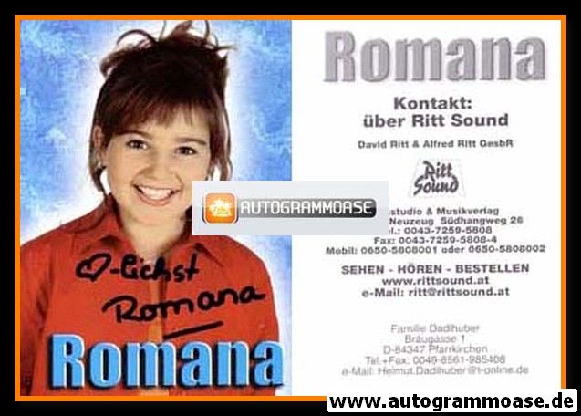 Autogramm Kindermusik | ROMANA (ROMY) | 2000er (Portrait Color)