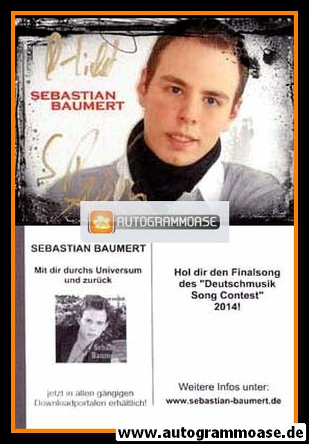 Autogramm Pop | Sebastian BAUMERT | 2014 "Mit Dir Durchs Universum"