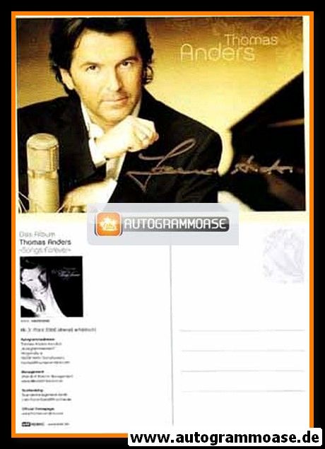 Autogramm Pop | Thomas ANDERS | 2006 "Songs Forever" (Portrait Color) Edel