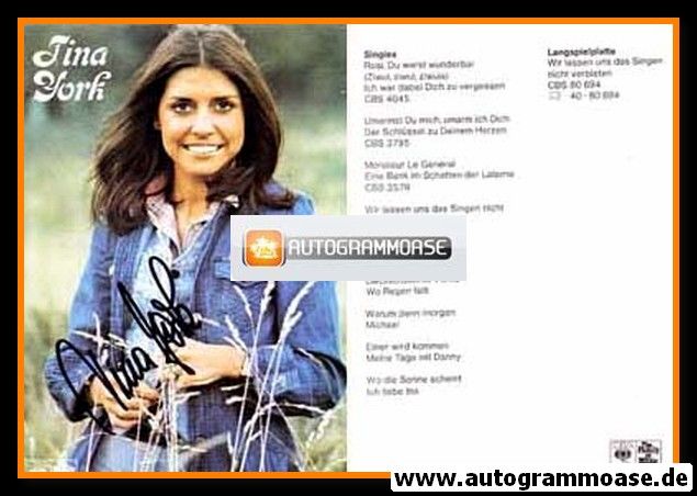 Autogramm Schlager | Tina YORK | 1976 "Rosi" (CBS)