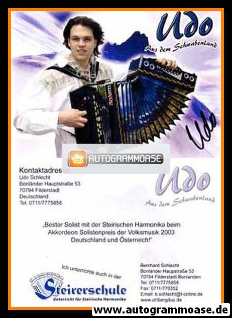 Autogramm Akkordeon | UDO Schlecht | 2003 (Schwabenland)