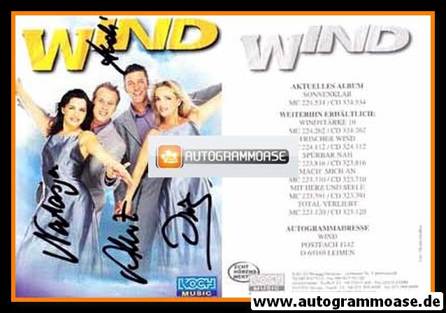 Autogramme Schlager | WIND | 2001 "Sonnenklar" (Gruppe Color Koch)