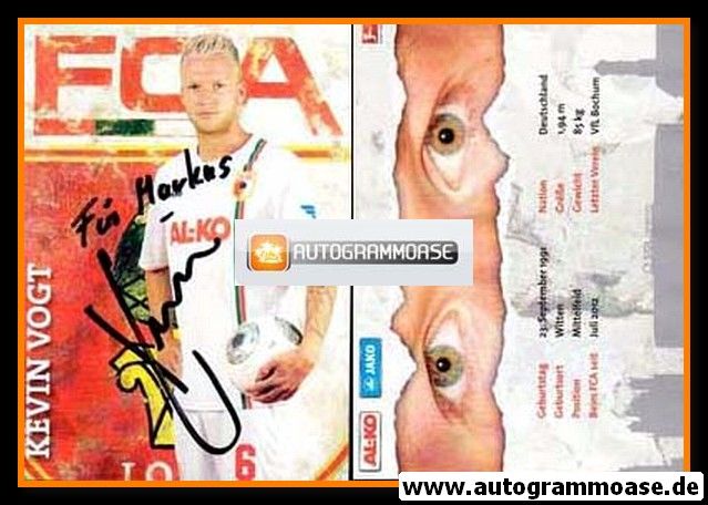 Autogramm Fussball | FC Augsburg | 2013 | Kevin VOGT