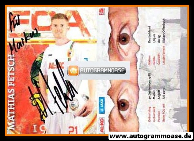 Autogramm Fussball | FC Augsburg | 2013 | Matthias FETSCH