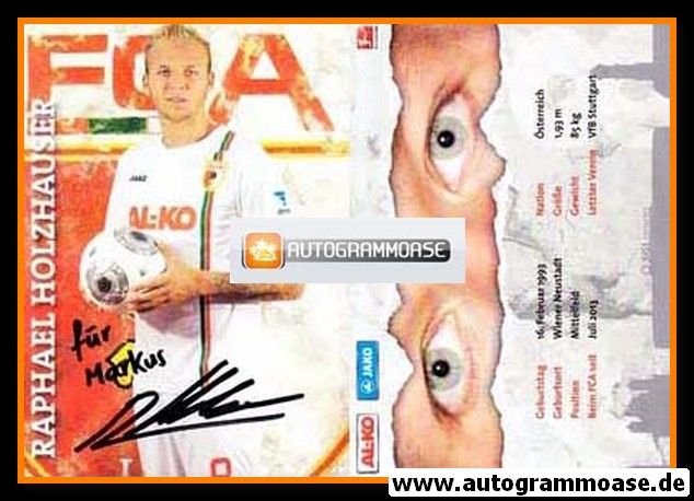 Autogramm Fussball | FC Augsburg | 2013 | Raphael HOLZHAUSER