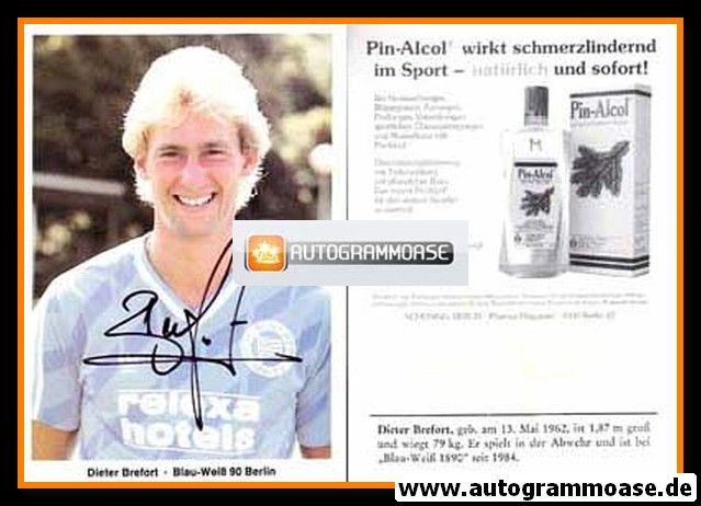 Autogramm Fussball | Blau-Weiss 90 Berlin | 1987 | Dieter BREFORT