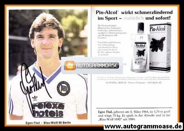 Autogramm Fussball | Blau-Weiss 90 Berlin | 1987 | Egon FLAD