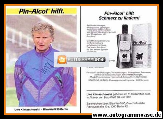 Autogramm Fussball | Blau-Weiss 90 Berlin | 1991 | Uwe KLIMASCHEWSKI