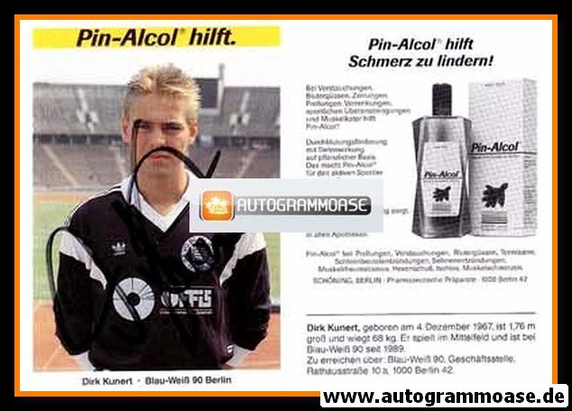 Autogramm Fussball | Blau-Weiss 90 Berlin | 1989 | Dirk KUNERT