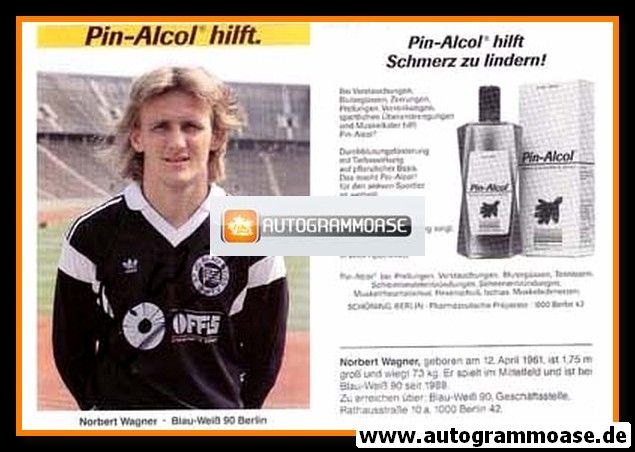 Autogramm Fussball | Blau-Weiss 90 Berlin | 1990 | Norbert WAGNER