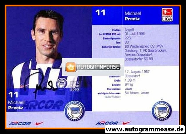 Autogramm Fussball | Hertha BSC Berlin | 2002 | Michael PREETZ