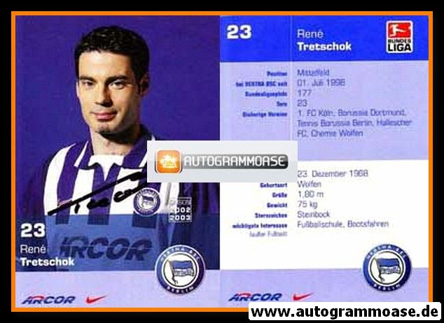 Autogramm Fussball | Hertha BSC Berlin | 2002 | Rene TRETSCHOK