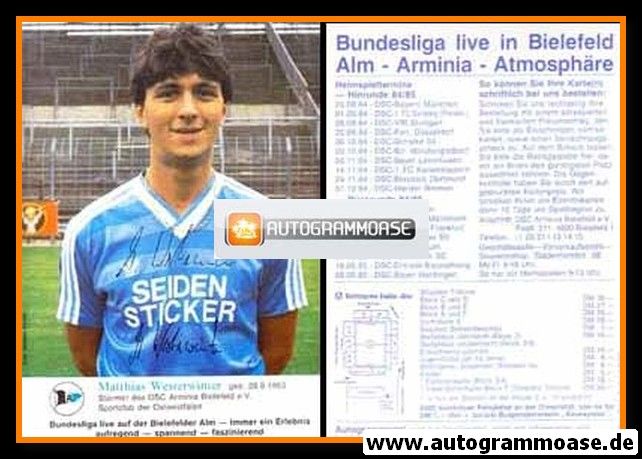 Autogramm Fussball | DSC Arminia Bielefeld | 1984 | Matthias WESTERWINTER