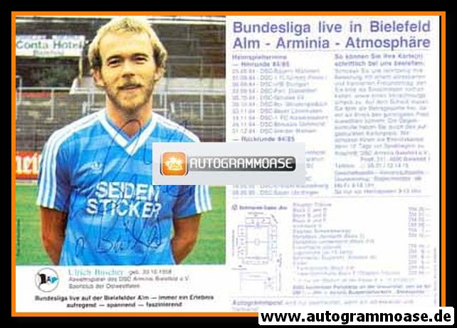 Autogramm Fussball | DSC Arminia Bielefeld | 1984 | Ulrich BÜSCHER
