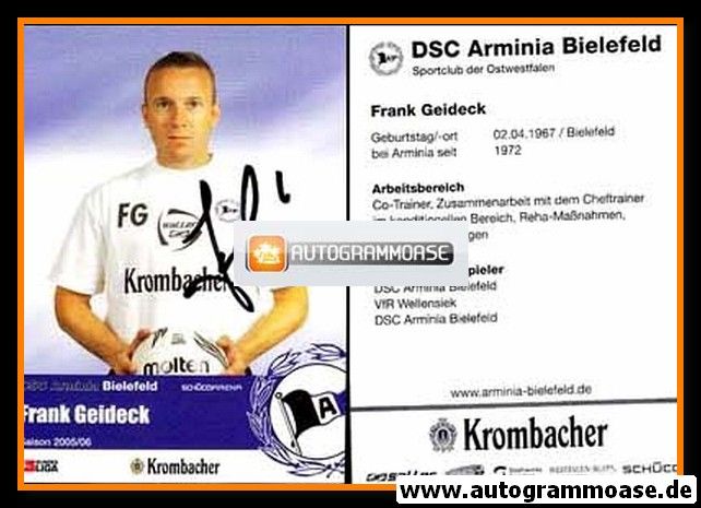 Autogramm Fussball | DSC Arminia Bielefeld | 2005 | Frank GEIDECK