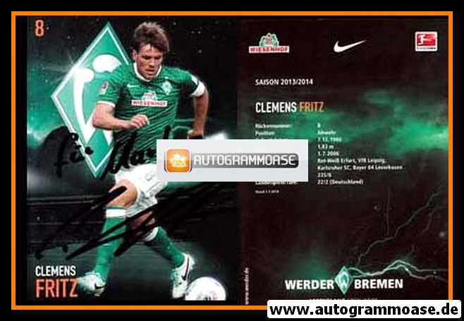 Autogramm Fussball | SV Werder Bremen | 2013 | Clemens FRITZ