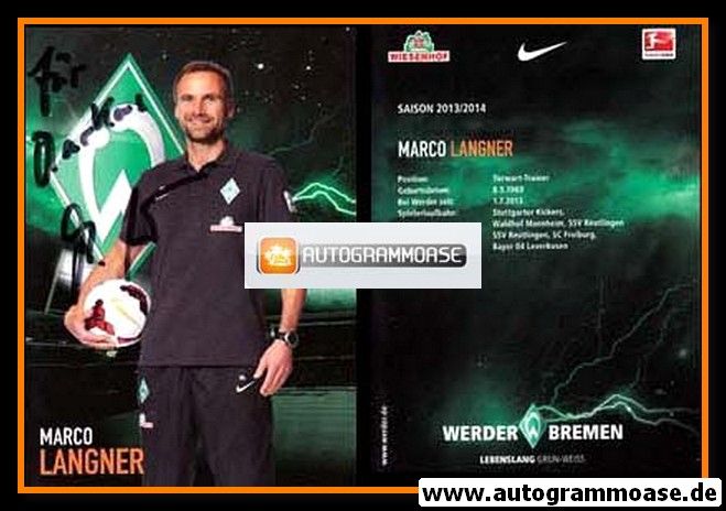 Autogramm Fussball | SV Werder Bremen | 2013 | Marco LANGNER