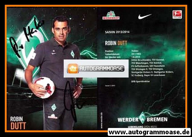 Autogramm Fussball | SV Werder Bremen | 2013 | Robin DUTT