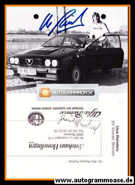 Autogramm Fussball | SV Werder Bremen | 1970er | Uwe REINDERS (Alfa Romeo SW) _