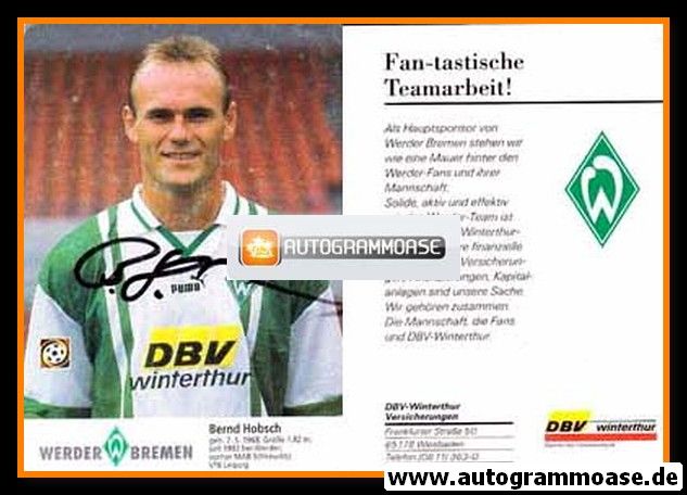 Autogramm Fussball | SV Werder Bremen | 1996 | Bernd HOBSCH
