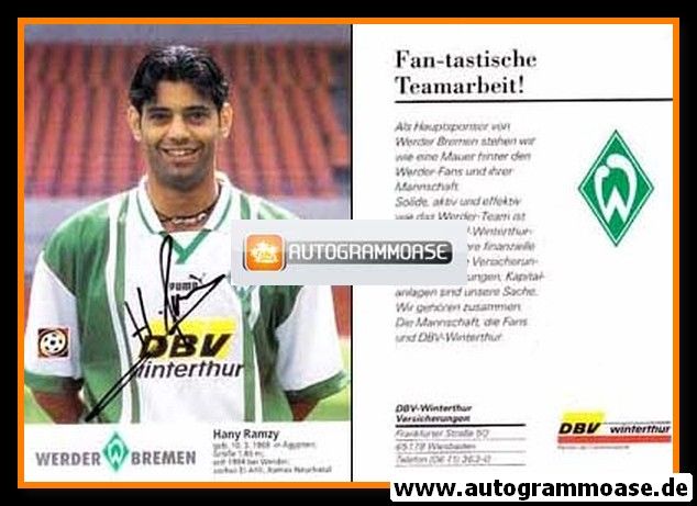 Autogramm Fussball | SV Werder Bremen | 1996 | Hany RAMZY